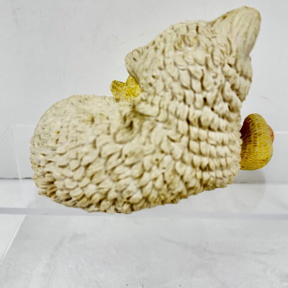 Sleeping Kitty Cat Hugging Teddy Bear 5.5" Beige Resin Figurine - Picture 5 of 12